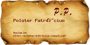 Polster Patrícius névjegykártya